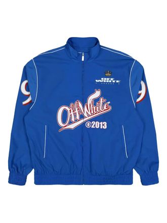 Off-white graphic-detail front-zip sport jacket - men - Nylon - L - Blue
