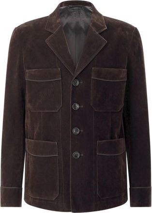 Tom Ford Lederen jassen - Heren - Zomerjassen - Bruin - XL - Katoen - Jassen