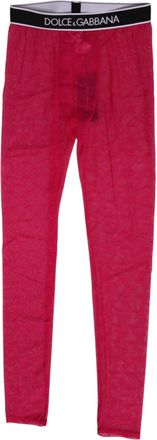 Dolce & Gabbana Fuchsia Nylon Logo Lace Leggings Pants Womens Underwear