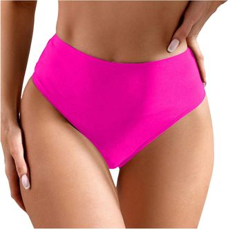 Generic Womens Bikini Bottoms High Waisted Tummy Control Bikinis Pleated Swimming Briefs Retro Ruched Swim Shorts Women Swimwear Solid Slim Fit Bikini Shorts