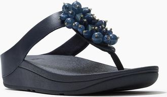 FitFlop Womens Fitflop Fino Toe-Post Polyurethane Womens Midnight Navy Sandals - Size: 6