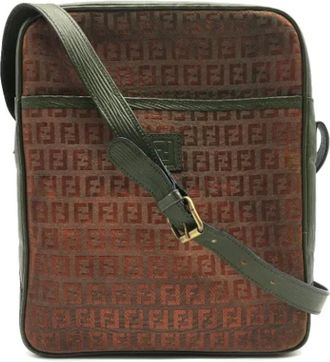 Fendi Pre-owned Cross Body Bags, female, Brown, Size: ONE SIZE Pre-owned Canvas fendi-bags