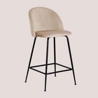 Sklum Taburete Alto En Terciopelo Kana Design Sklum Negro