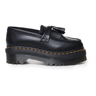 Dr. Martens Loafers, female, Black, Size: 5 US Adrian Leather Platform Tassel Loafers