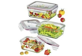 K&uuml;chenprofi Juego De Fiambrera/tarro De Cristal Rectangular 3 Uds