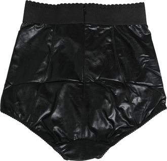 Dolce & Gabbana Womens Black High Waisted Slip Girdle Panty Underwear Elastane Polyester Clothing