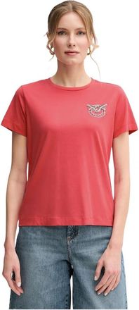 Pinko Nambrone T-shirt - Dames - T-shirts - Rood - S - Katoen - Tops