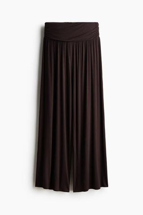 H&M Gathered Viscose Trousers in Dark Brown at Nordstrom, Size Xx-Large