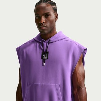 Nike Mens Court Slam Tennis Sleeveless Pullover Hoodie in Purple | IF1938-522