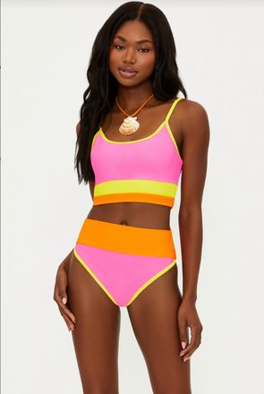 Beach Riot Eva Bikini Top In Soleil Colorblock
