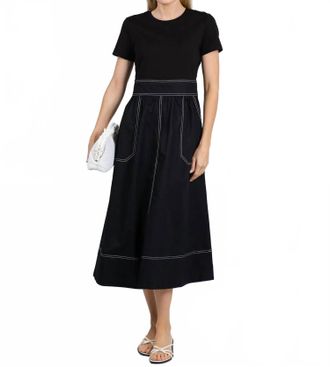 Elliott Lauren Knit Woven Combo Dress In Black
