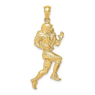 Diamond2Deal 14k Yellow Gold Polished Running Football Player Charm