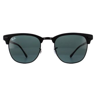 Ray-Ban Round Matte Black Grey Clubmaster Metal RB3716 Sunglasses
