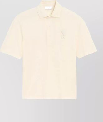 Ami boxy fit piqu&eacute; polo shirt crochet patch