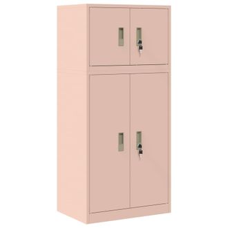 vidaXL Armario De Almacenamiento 2 Uds. Rosa 60 X 40 X 130 Cm Acero Vidaxl