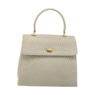 Bally Pre-owned Handbags, female, Beige, Size: ONE SIZE Pre-owned Vintage Quilted Leather Top Handle Bag