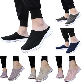 Generic WomenS Breathable Mesh Half Slippers,Lightweight Sweat Absorption Summer Shoes,Slip-On Casual Footwear Outdoor/Indoor with Cushioned Sole Suitable Sum