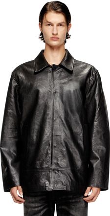Diesel Padded leather jacket - Leather jackets - Man - Black