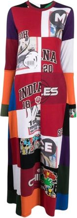 Colville Unieke Multicolor Patch Maxi Jurk - Dames - Maxi kleedjes - Veelkleurig - S - Polyester - Kleedjes
