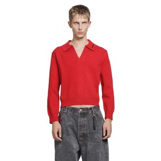 Dagger Cropped Knit Polo