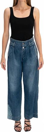 Tanaka High Rise Wide Leg Trousers In Blue