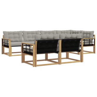 vidaXL Conjunto De Sof&aacute;s De Exterior 7 Pcs Blanco Y Gris Claro Vidaxl
