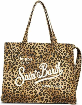 MC2 Saint Barth Tote Bags, female, Brown, Size: ONE SIZE Essential Canvas Bag With Shoulder Strap