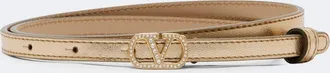 Valentino Garavani VLogo embellished metallic leather belt