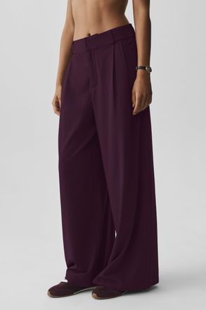 Alo | High-Waist Dreamscape Trouser (Regular) in Rich Bordeaux, Size: Medium