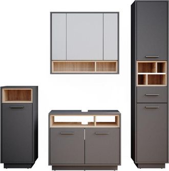 Vicco Conjunto De Muebles De Ba&ntilde;o Beatrice, Antracita, 4 Piezas