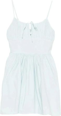 Rotate Lace-up Mini Jurk - Dames - Korte kleedjes - Blauw - XS - Katoen - Kleedjes