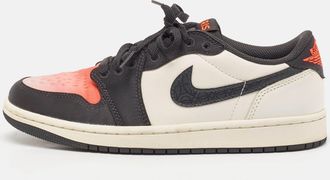 Air Jordan s White/orange Leather Jordan 1 Retro Low Sneakers