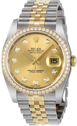 Rolex Oyster Perpetual Datejust 36 Champagne Dial Stainless Steel & 18K Yellow Gold Jubilee Bracelet Automatic Watch 116243CDJ