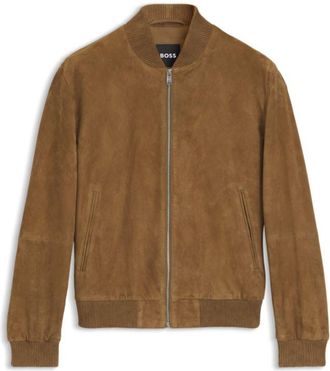 BOSS Regular-fit jacket in suede