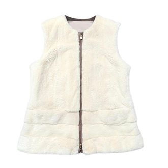 Loro Piana Cream Nylon & Shaved Mink Gilet Size L