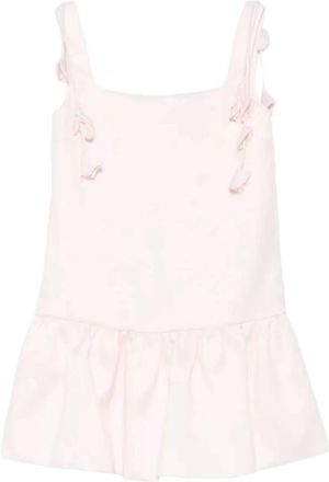 Self Portrait Taffeta Frill Mini Jurk - Dames - Tops zonder mouwen - Roze - S - Polyester - Tops