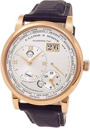 A. Lange & S&ouml;hne Pre-owned A. Lange & Sohne Lange 1 Time Zone GMT Offset Home Time Silver Dial Mens Watch 116.032