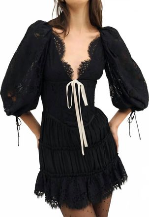 For Love & Lemons Ellis Mini Dress In Black