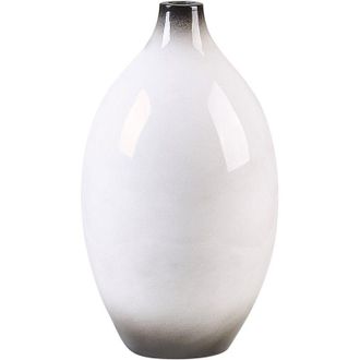 Beliani Beliani - Jarr&oacute;n Decorativo Blanco Y Negro 36 Cm Terracota Elegante Moderno Baeza
