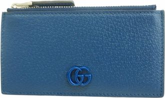Gucci Navy Leather Coin Purse/Coin Case (Pre-Owned)