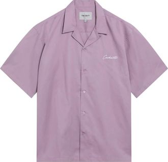 Carhartt Work in Progress S/S Delray Shirt - male - Carhartt Wip - Short Sleeve Shirts - Purple - S - Shirts