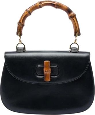 Gucci Pre-owned Bamboo Night - Dames - Vintage Handtas - Zwart - ONE Size - Leer - Vintage