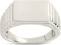 Sterling Forever Reta Polished Signet Ring in Silver at Nordstrom Rack, Size 7