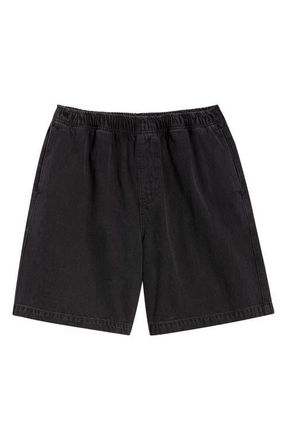 Obey Easy Pull-On Denim Shorts in Washed Black at Nordstrom, Size Xx-Large
