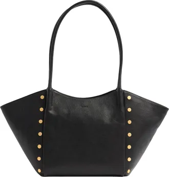 Hammitt Hammitt Paul Black Press Brushed Gold Red Zip Lrg