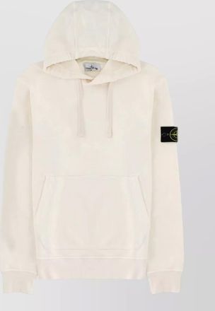 Stone Island logo hooded sweatshirt front pocket design