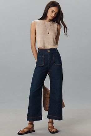 Maeve The Colette Whipstitch Crop Wide-Leg Jeans by Maeve