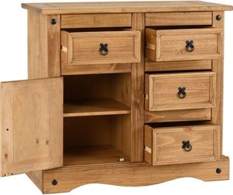 Seconique Seconique Corona Mexican Pine 1 Door 4 Drawer Sideboard