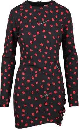 Aniye By Fitted Mini Dress With Playful Lip Print Design