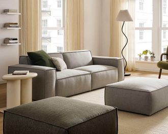 Castlery Jonathan Sofa with Ottoman, Dove Grey, Modular, Low-Profile, Castlery